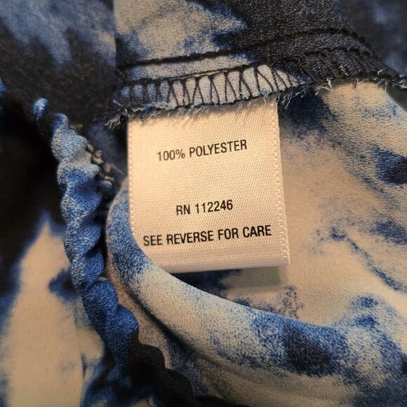 Sami & Jo Plus Size Womens Top 2X Tie Front Balloon Sleeve Artsy Colorful Career - Picture 4 of 11